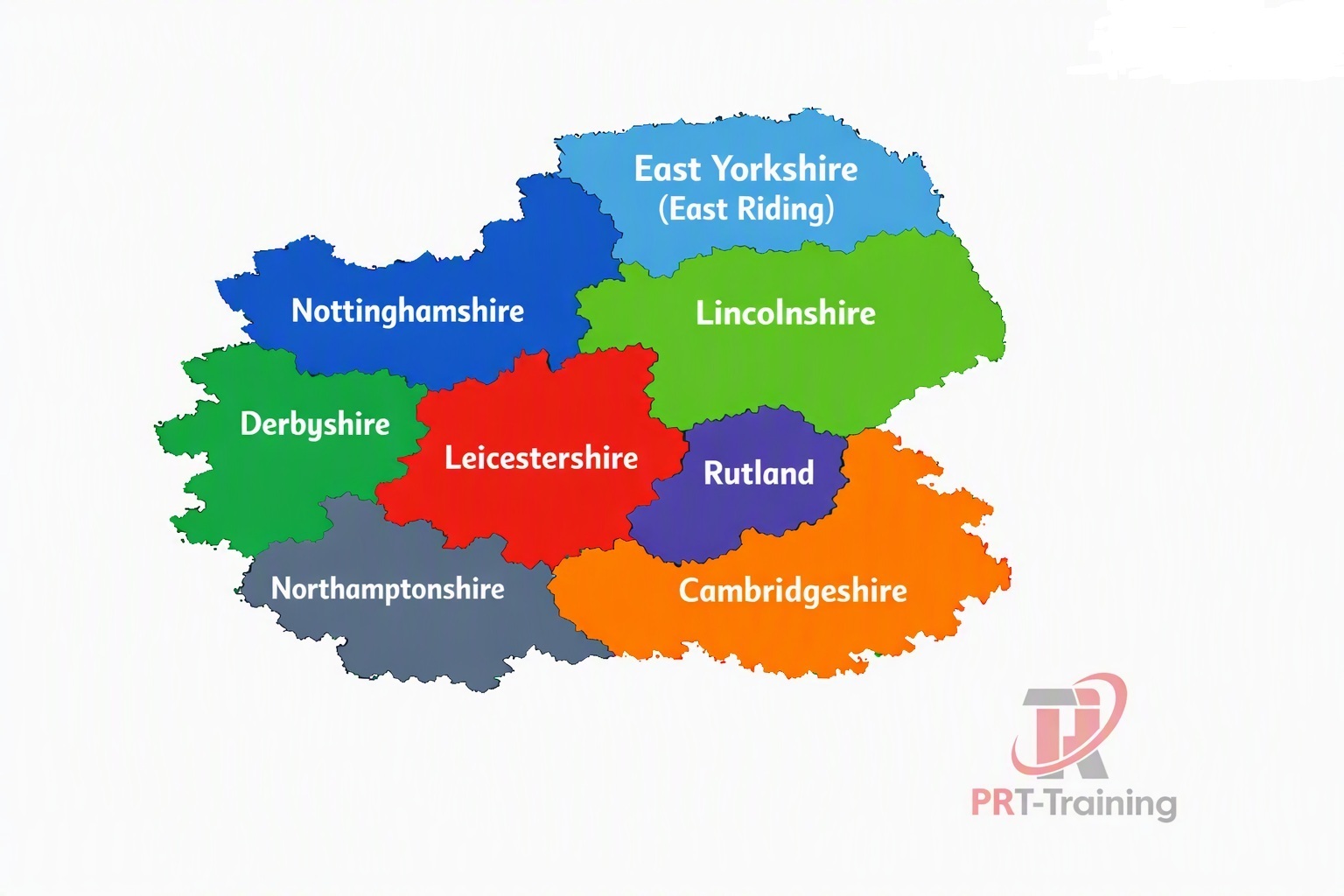 Areas we cover in the East Midlands - PRT-Training