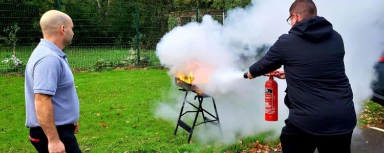 Fire extinguisher training, Beverley, East Riding