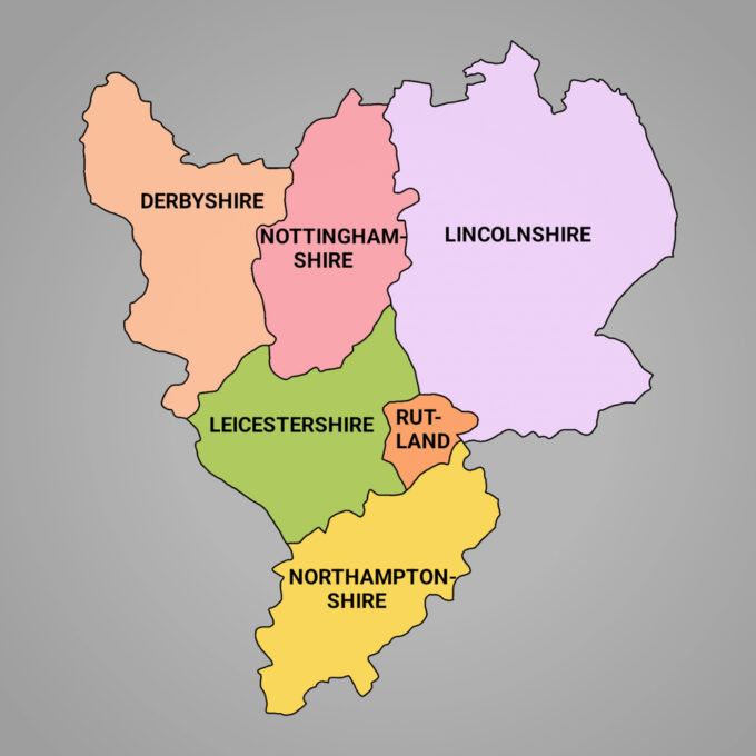 Map of East Midlands